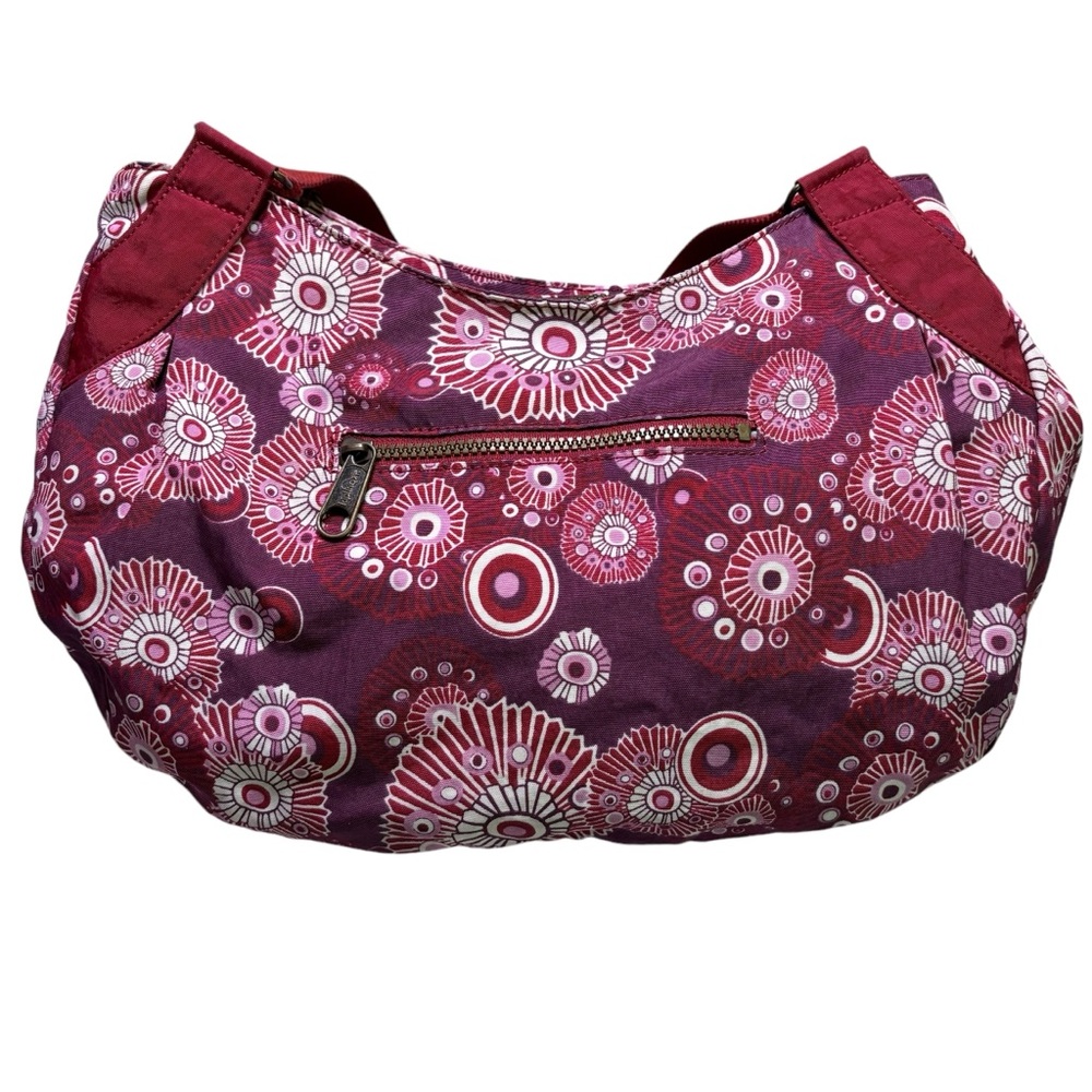 Kipling large Grapevine print travel clutch tote with monkey keychain - Picture 8 of 14